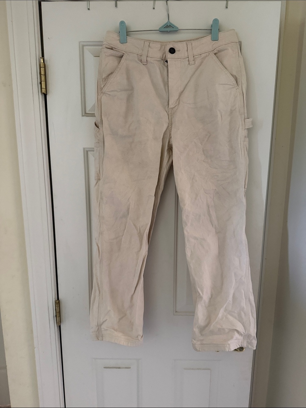 American Eagle Outfitters Beige Cargo Carpenter Pants